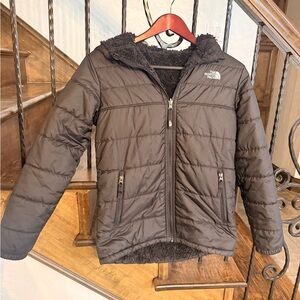 The North Face Reversible Puffer Jacket with faux fur and hood